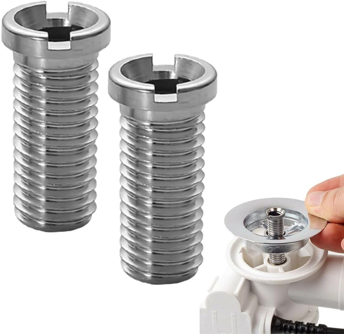 Holle schroefspoelbak 30 mm voor wastafels, roestvrijstalen gootsteenaccessoires, geschikt voor zeefkorfventielen en keukenspoelbakken, 2 stuks