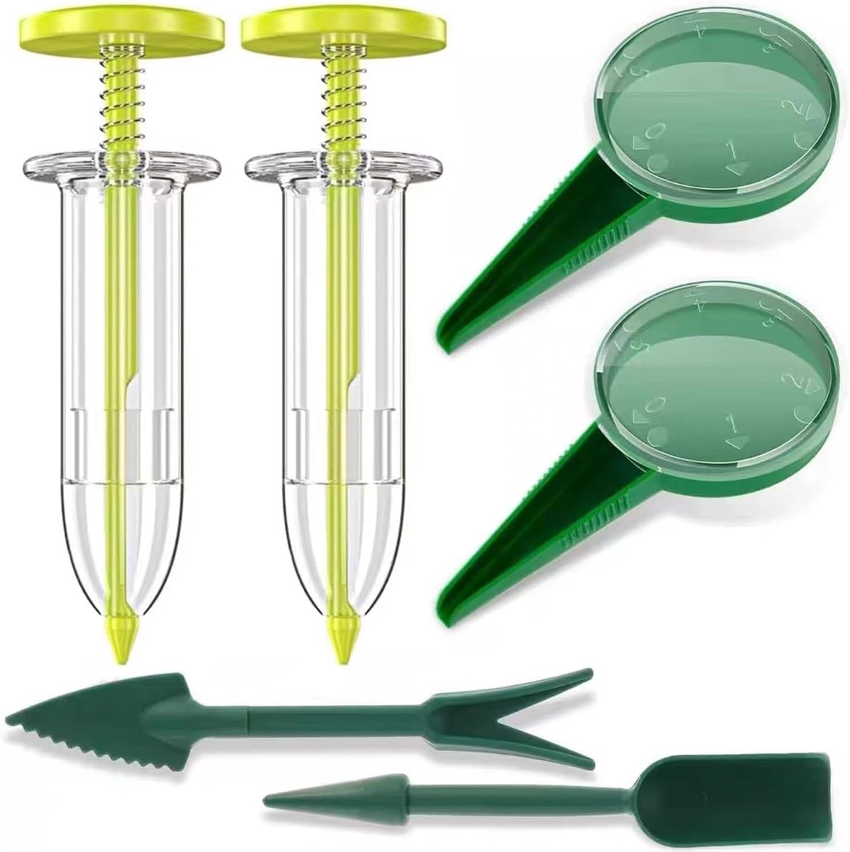 SnelShoppen - Seed Dispenser Set van 6 Stuks - Mini Zaai Machine voor Tuin - Inplanting Hulp voor Zaden, Groenten en Bloemen - Duurzaam Plastic