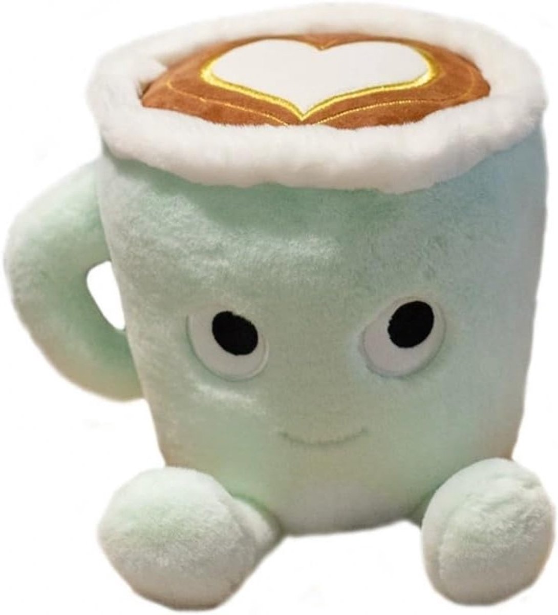 Knuffelbare Latte Kussenpop van 20 cm, Schattige Koffiemok Pluche Knuffel, Decoratie en Verjaardagscadeau voor Kinderen en Volwassenen