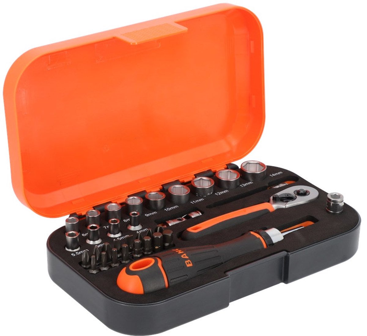 BAHCO DOPSLEUTELSET 1/4 SOCKET & BIT SET 34PCS STD