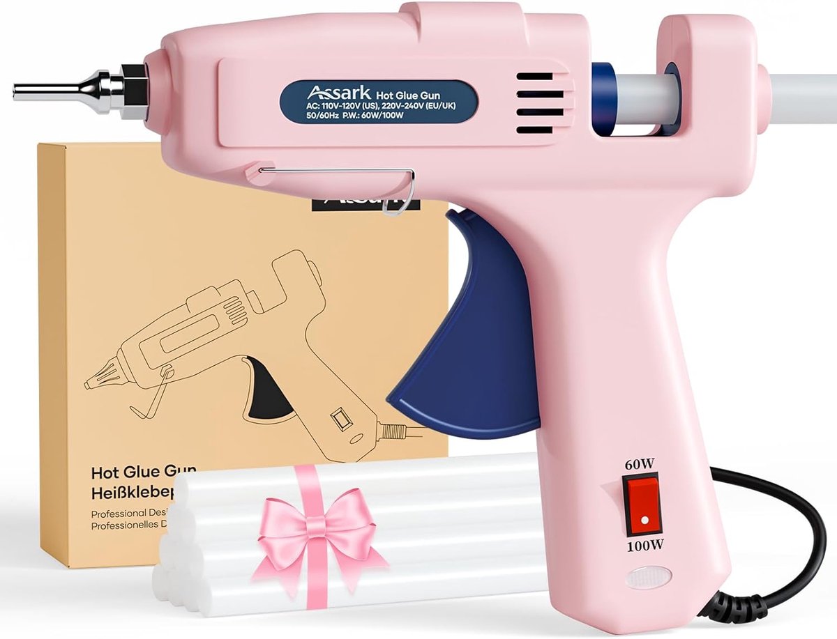 SnelShoppen - 100W Lijmpistool met 10 Lijmsticks - Hot Glue Gun voor School, Hobby, DIY, Kunst en Snelle Herstellingen Thuis - 60W/100W Dubbele Vermog