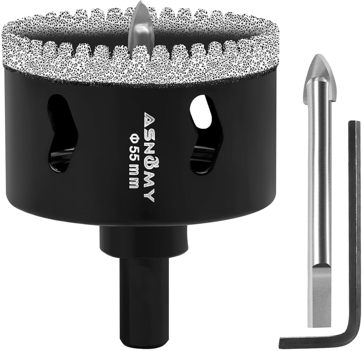 SnelShoppen - 55mm Diamant Boor met Centraleschacht, Serrated Diamant Boor voor Glas, Tegels, Porselein, Graniet, Hoge Kwaliteit, Robuust en Duurzaam