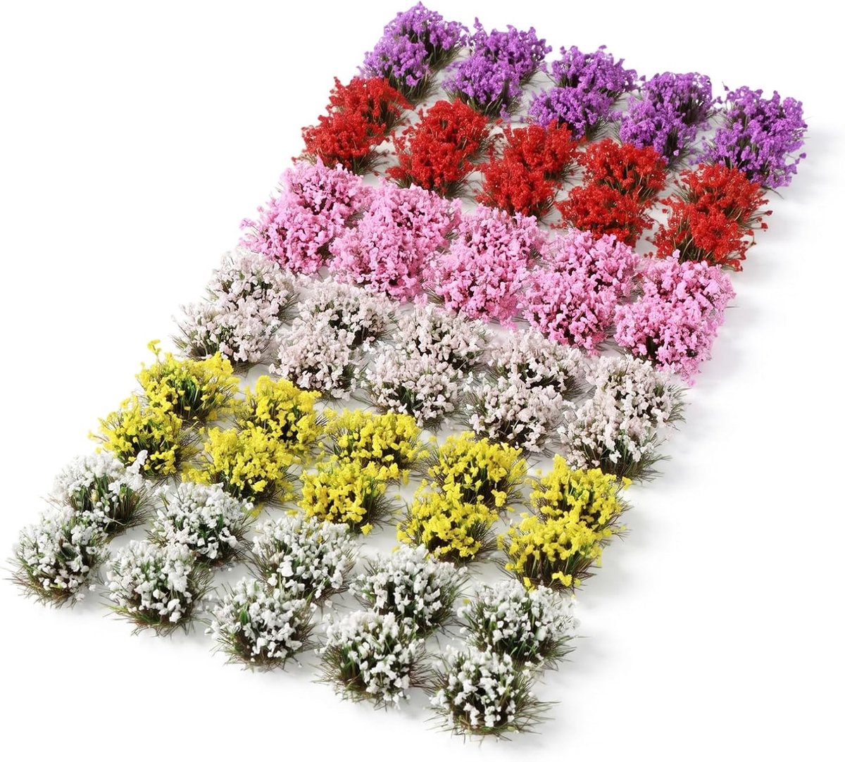 SnelShoppen - 60 Stuks Miniatuurplanten voor Miniatuurwereld | DIY Kunstbloemen en Gras Tuft in 6 Kleuren voor Modelbouw, Tabletop Games en Decoratie