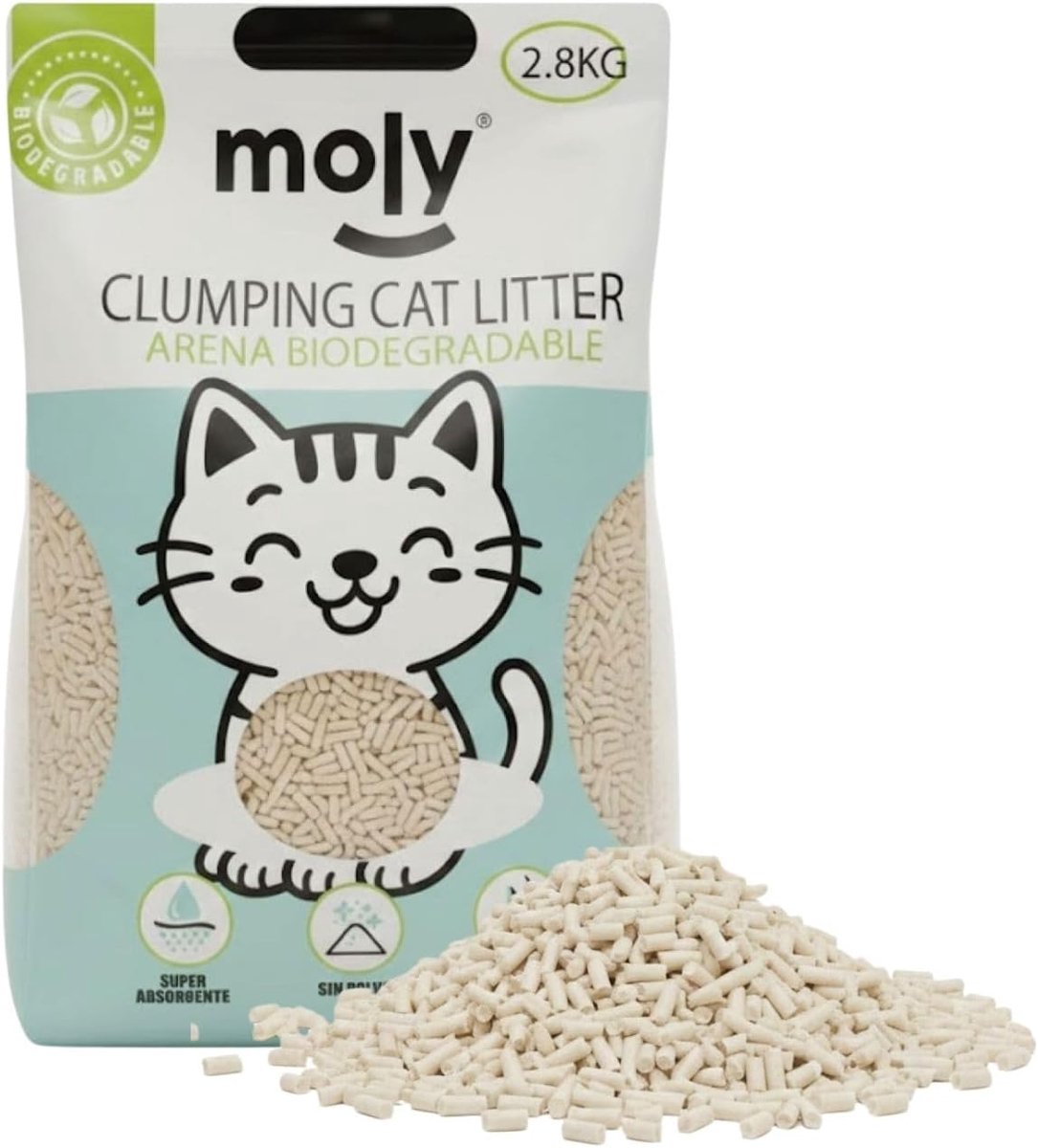 SnelShoppen - Cat Litter Kattengrit Bentonite met Actieve Koolstof 2.8 kg - Hoge Absorptie, Volledige Geurcontrole, Laag Stof, Hygiënisch Mineralenbed