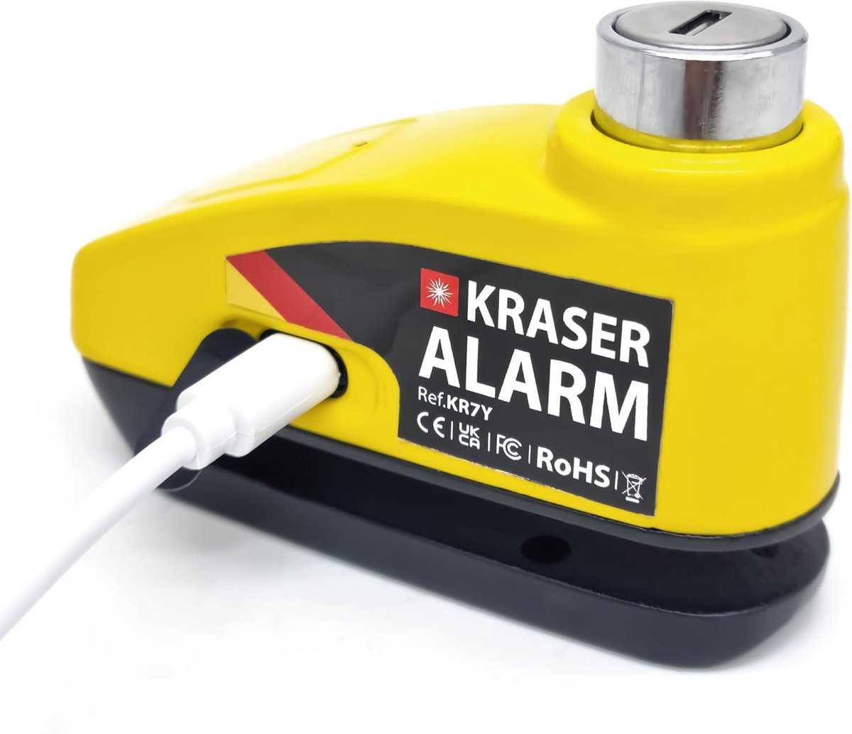 SnelShoppen - Alarm Disc Lock Motorcycle met Oplaadbare Batterij, USB Kabel, 110dB Geluid, Waterdicht, Geschikt voor Motor en Fiets, Veiligheids Slot