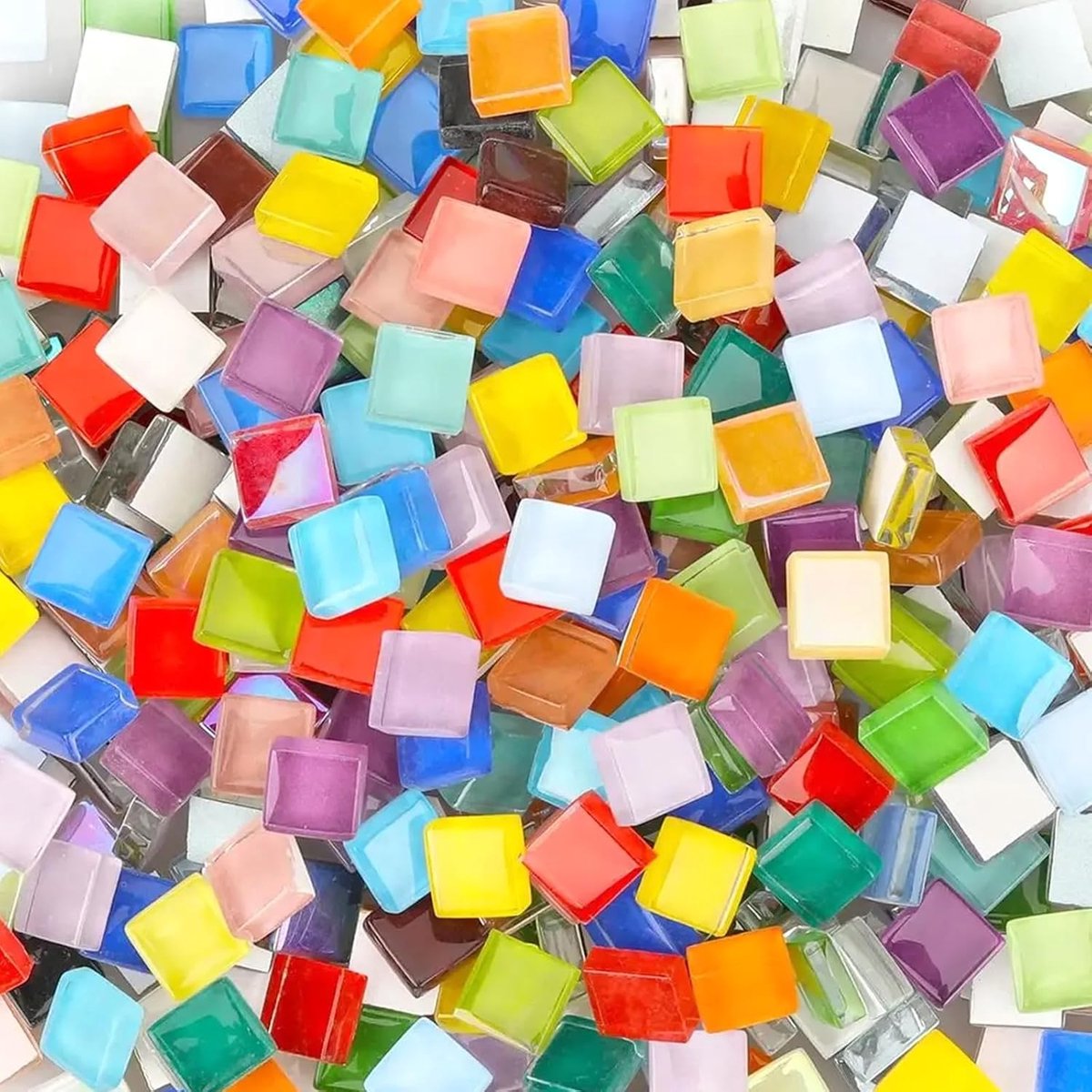 SnelShoppen - 500g Mozaïek Tegels 1x1 cm, 550 Stuks Mix Kleur Mozaïekstenen voor Creatief Knutselen, Binnen en Buiten, Badkamer, Keuken, Huisdecoratie