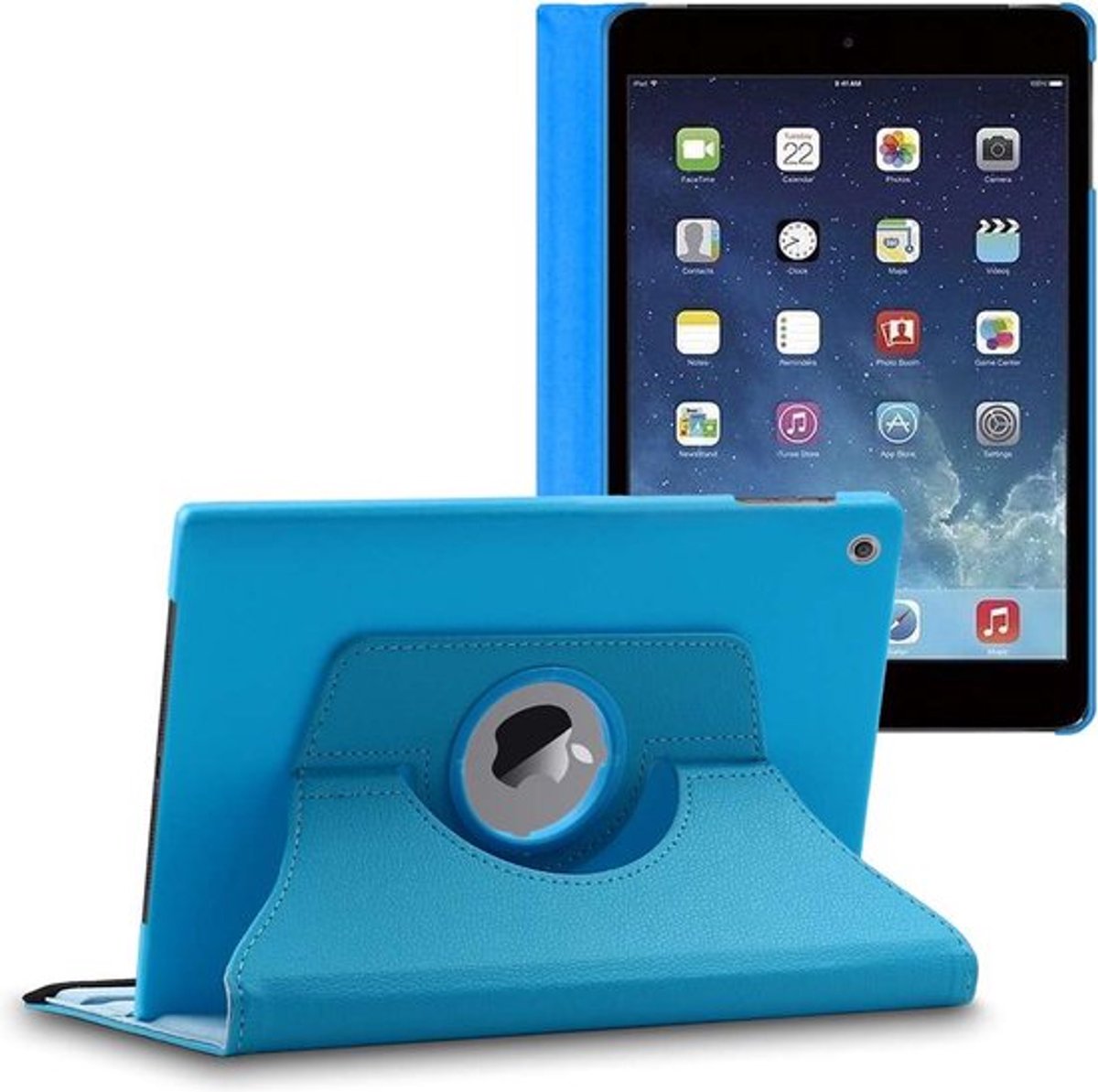 ebestStar - Hoes geschikt voor iPad Mini 1/2/3 Apple, Roterende Etui, Case, 360° Draaibaar hoesje, Blauw