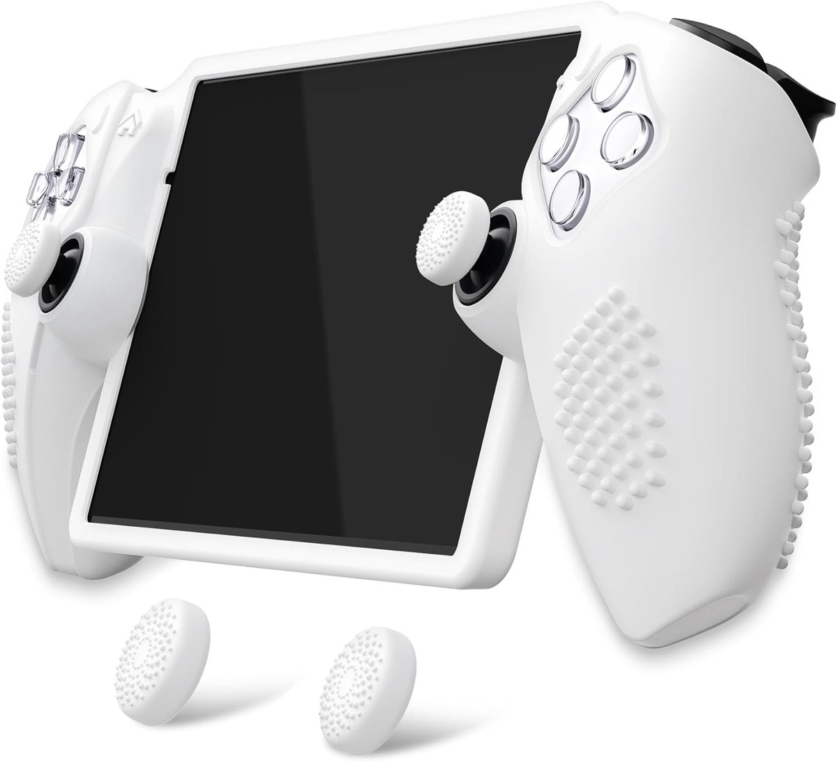 SnelShoppen - Silicone Beschermcase voor PS Portal met Thumb Grips - Controller Cover - Wit - 3D Nopt Anti-slip Design - Perfect voor Gaming