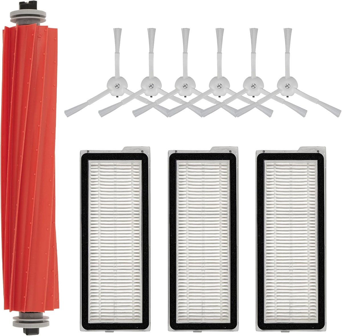 SnelShoppen - 10-delige Vervangingsset voor Robotstofzuiger - Accessoire Kit met 1 Rollerborstel, 3 HEPA Filters, 6 Zijborstels - Geschikt voor QRevo