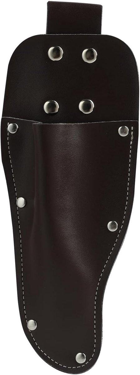 SnelShoppen - Universele Sheath voor Tuinscharen, Leer, Bruin, Met Versterkte Rivetten, Ideaal voor Tuin, Buitenwerk, Scharen en Werkmessen