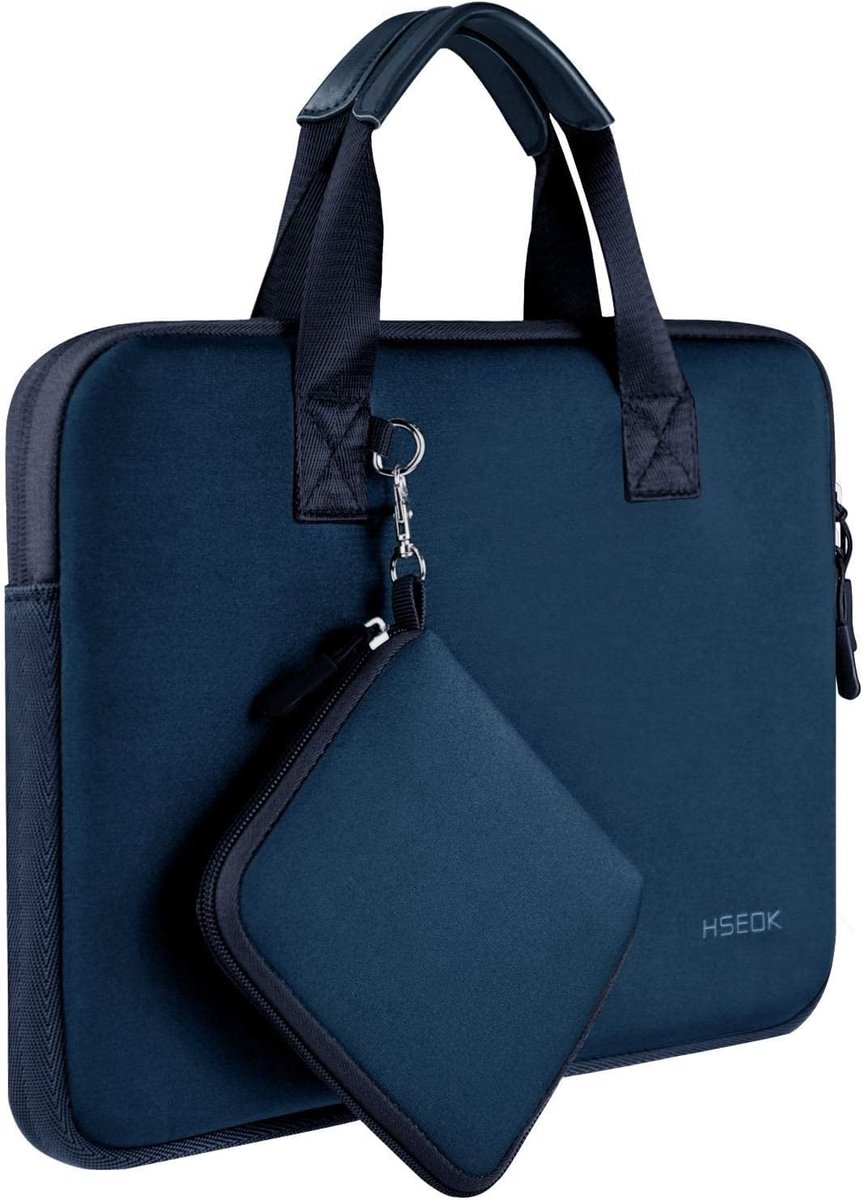 SnelShoppen - Laptop Sleeve 14 inch Neopreen Computer Tas met Extra Vak, Geschikt voor MacBook Pro 14" M4/M3/M2/M1 2021-2025, MacBook Air/Pro 13" en d