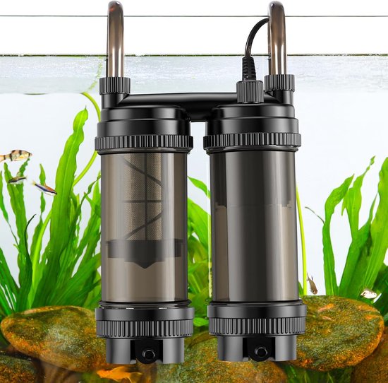 SnelShoppen - Hygger Aquarium Buitenfilter 450 l/u - Stil Extern Waterfilter met Dubbele Filtering - Voor Aquaria van 27-74 Liter - Krachtige 9 W Filt