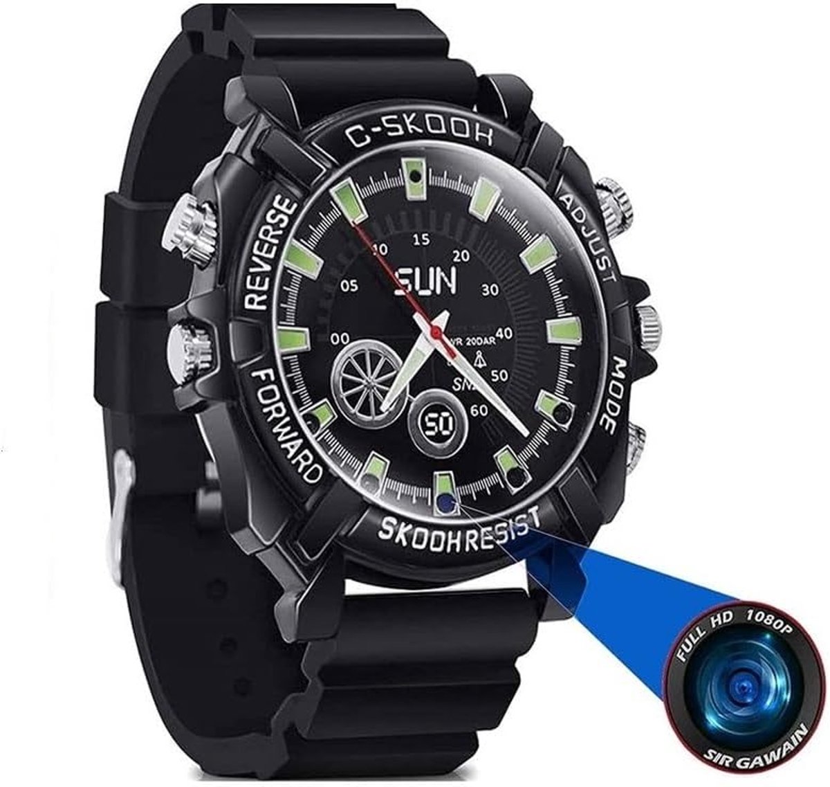 SnelShoppen - Mini DV Watch Spy Camera - Waterdichte Full HD 1080P Verborgen Camera met Infrarood Nachtzicht en 32GB Geheugen voor Veiligheid en Bewak