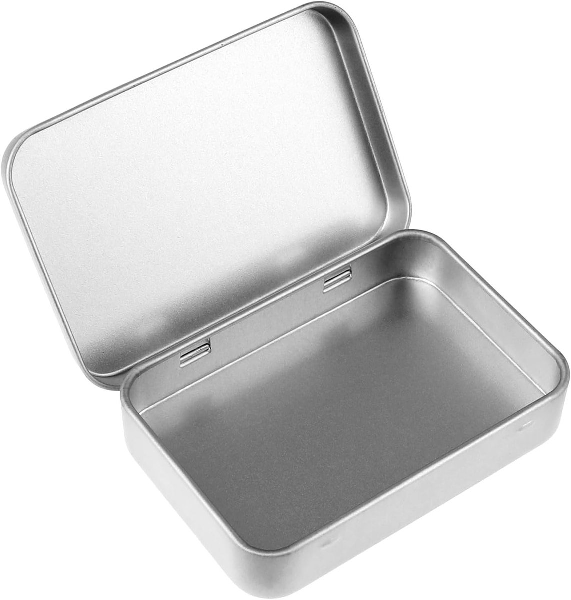 Miniature metalen doos met deksel - rechthoekig, scharnierend, leeg voor snoep, zeep, sieraden en knutselprojecten, perfect voor cadeaus en opberging