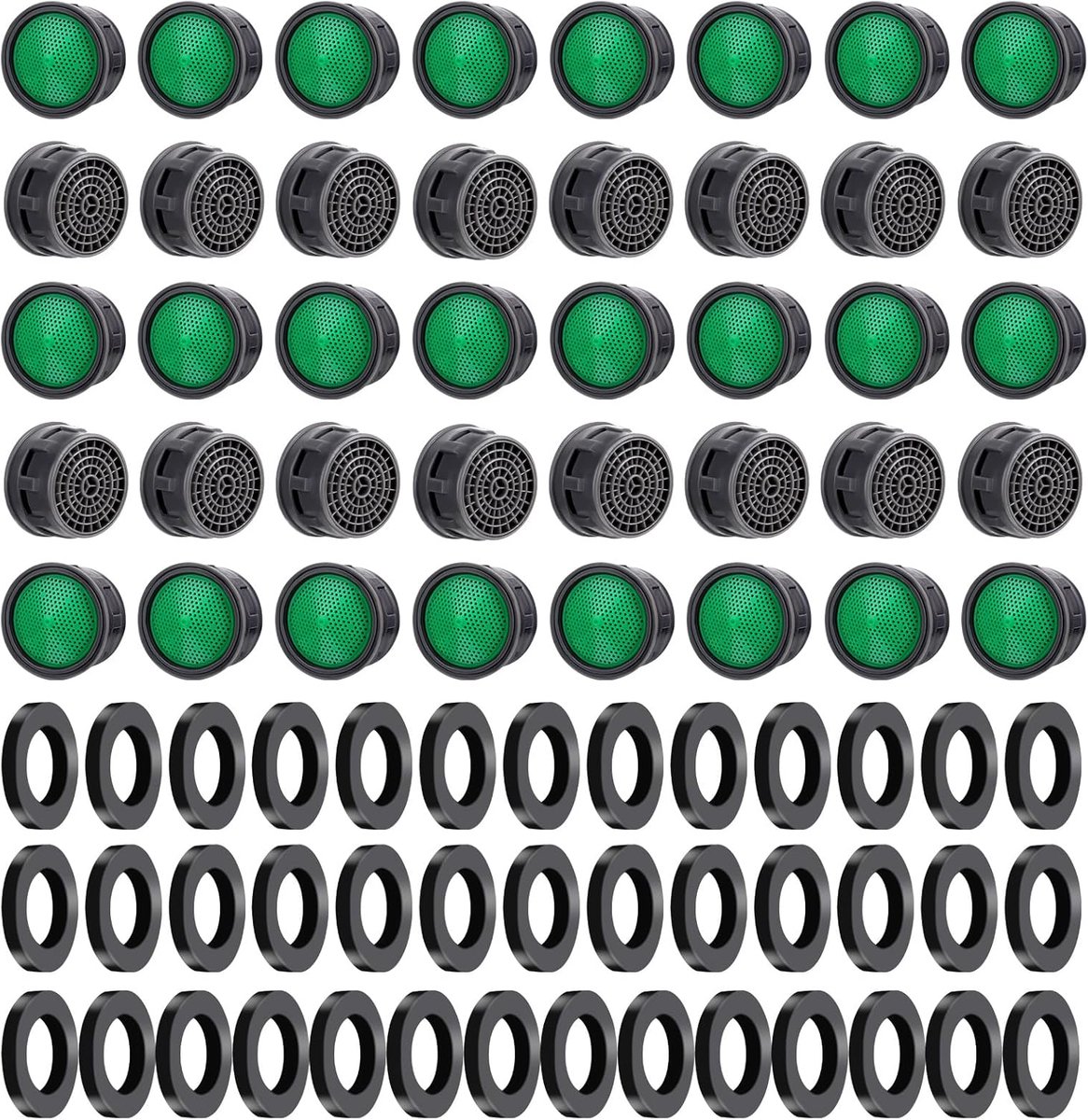 SnelShoppen - 40Pcs Keuken Kraanfilter, Kraanaerator, Waterfilter Kraanaerator met 40 Afsluitdichtingen, Vervangingsonderdelen voor Badkamer en Keuken