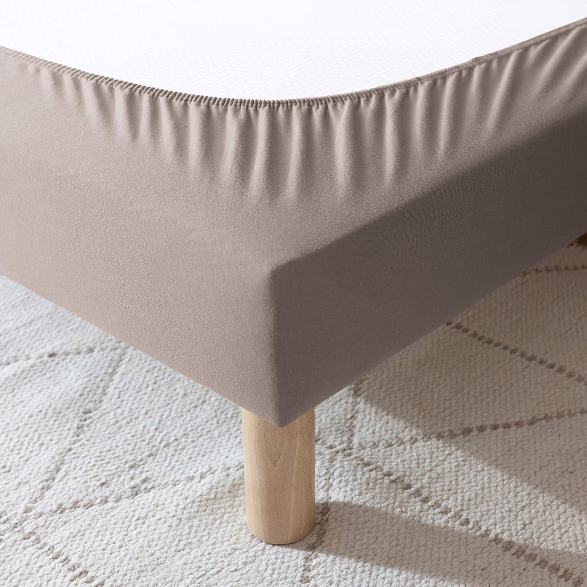 SnelShoppen - Matrasbeschermer Jersey Katoen Taupe 80 x 200 cm - Öko-Tex Gecertificeerd, Ademend en Comfortabel voor elke Slaapkamer