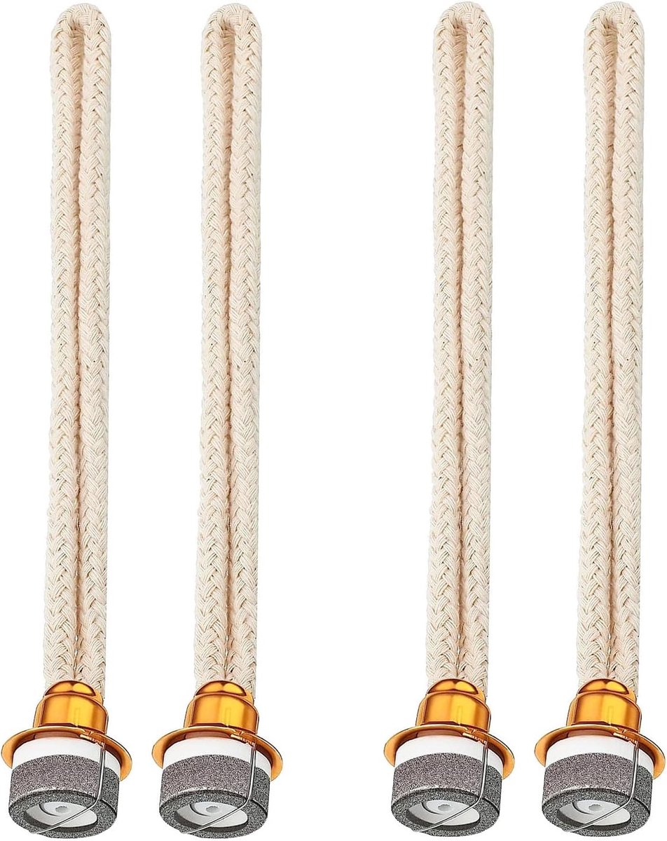 SnelShoppen - 4 Stuks Lont voor Olielamp, Vervangende Lont voor Katalytische Brander, Aromatherapie Diffuser, Geur Lont, Woondecoratie Goud