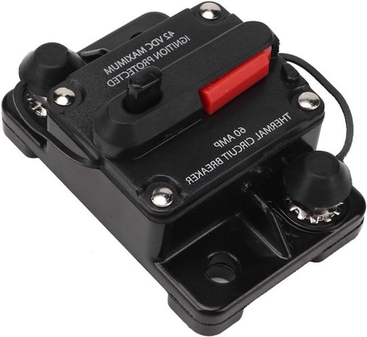 Car Circuit Breaker, 12V 30A/40A/60a Car Radio Audio Reset Inline Circuit Breaker Self Repair Waterproof Terminal Breaker Fuse(60A)