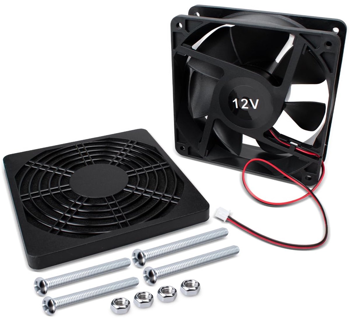 SnelShoppen - Elektrische Koelventilator 12V DC 120x120x38 mm Mini Stille Ventilator voor IJsmachine, Luchtkoeler en PC - PBT-Kunststof - 1 stuk