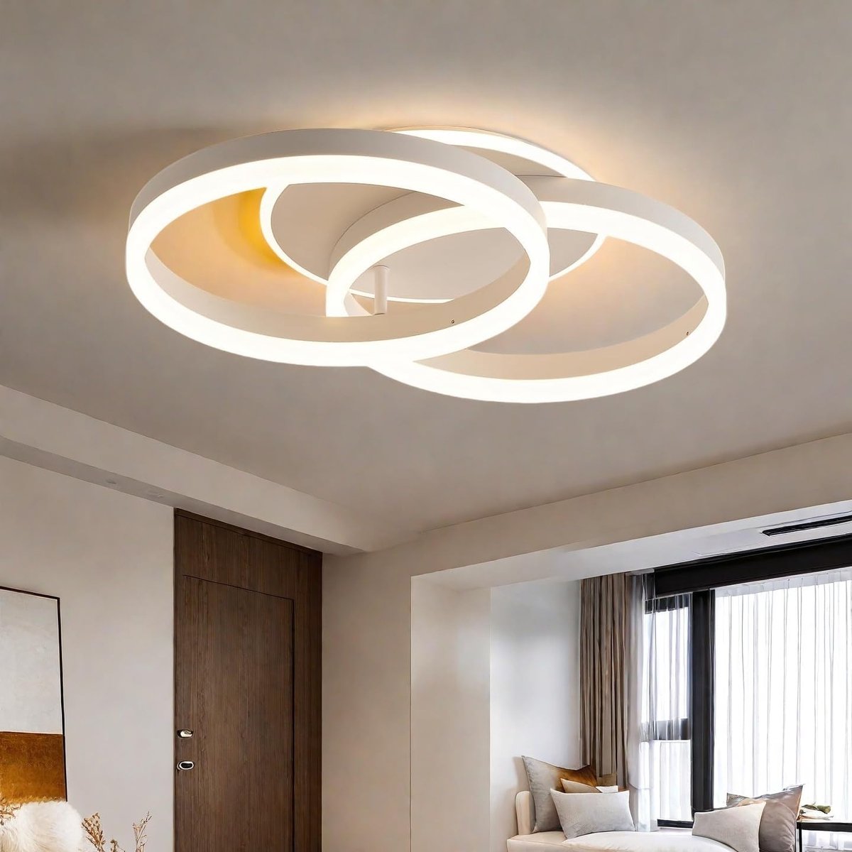 SnelShoppen - Moderne LED Plafondlamp 3 Ringen 36W Warmwit 3000K Acryl Sfeerverlichting voor Woonkamer Slaapkamer Kantoor Energiebesparend
