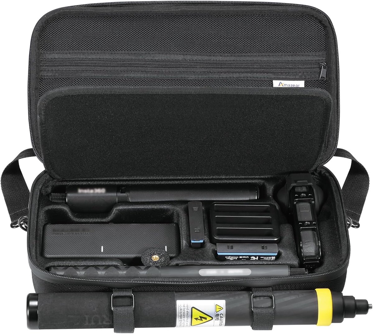 SnelShoppen - Rugzak voor Insta360 X5/X4 Air - Waterdichte schoudertas voor cameraaccessoires, inclusief selfie stick - Compact en draagbaar voor reiz