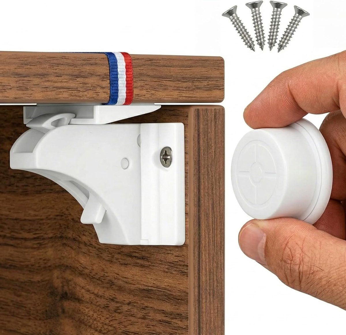 SnelShoppen - Onzichtbare Magneetsloten voor Kinderen en Baby's, 10 Sloten met 2 Sleutels, Veiligheidsoplossingen voor Kasten, Deuren en Laden, Eenvou