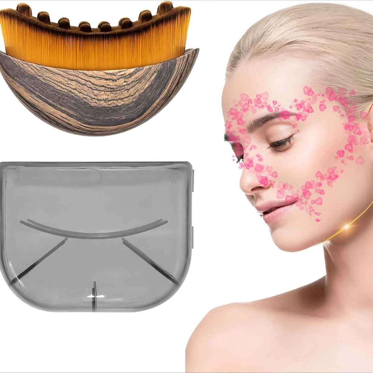 SnelShoppen - Lymfatische Contour Borstel voor Lymfedrainage, Ultra Zacht, Professionele Massage Brush voor Gezicht, Perfecte Aanpassing aan de Huid,