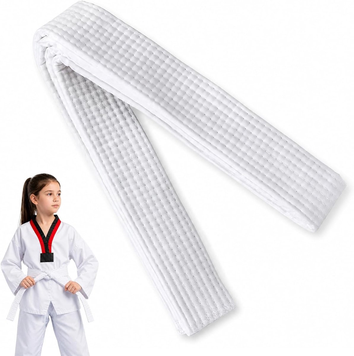 SnelShoppen - Witte Judor Band 240cm, Stevige Judo Band voor Karate, Taekwondo en BJJ, Scheurvast Martial Arts Band voor Training, Competitie en Dagel