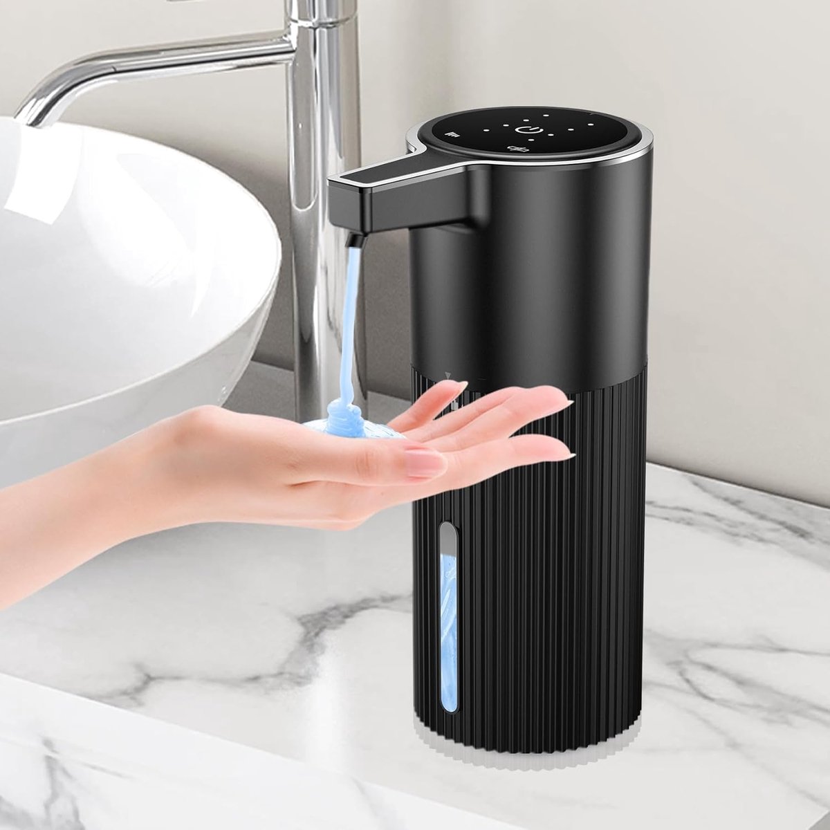 SnelShoppen - Automatische Zeepdispenser met Sensor - 400 ml Elektrische Zeepdispenser - 4 Doseringsniveaus - 1800 mAh Accu - Wand- & Tafelmontage - V