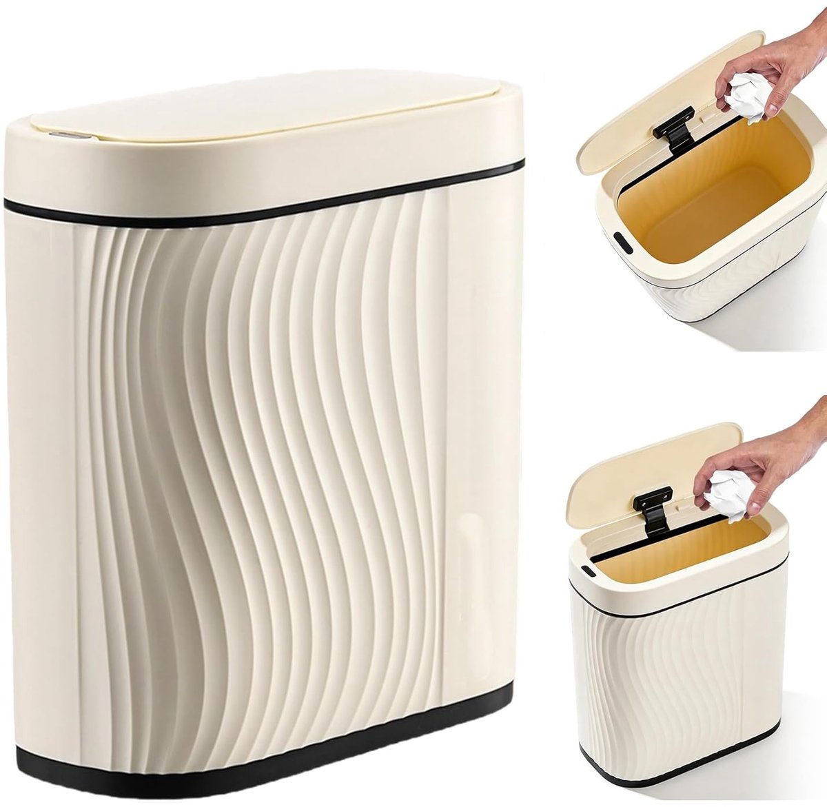 SnelShoppen - Automatische Sensor Afvalbak 8 Liter - Hygienische Contactloze Prullenbak met Deksel - Slimme Infrared Technologie - Ideaal voor Thuis,