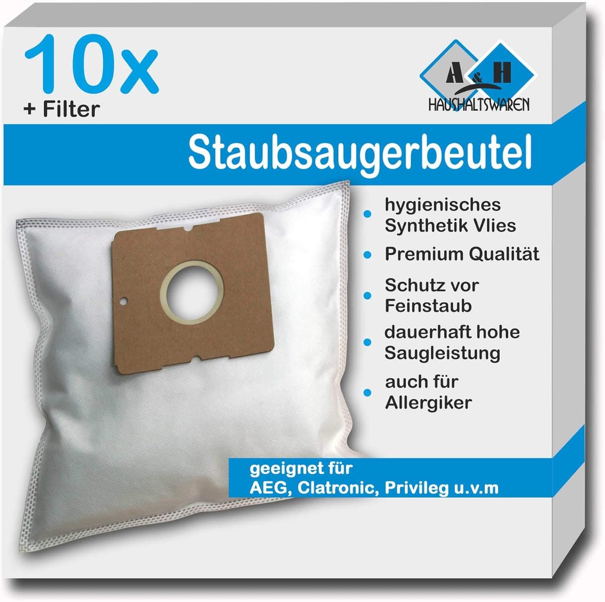 SnelShoppen - 10 Stuks Stofzuigerzakken Compatibel met SWIRL Y 05 Y 93 Y 101 Y 201 MENALUX 4000 - Multi-Lagen Vlies - Perfecte Filtratie voor Huishoud