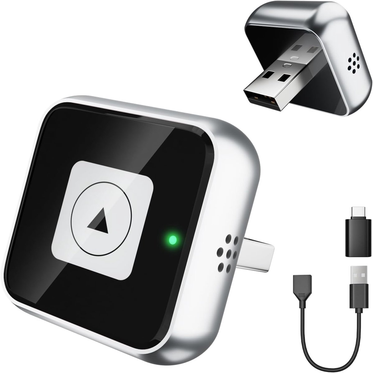 SnelShoppen - CarPlay Wireless Adapter & Android Car Adapter, Snelle en Stabiele Verbinding, Plug and Play, Compatibel met iOS 10+ / Android 11+, USB-