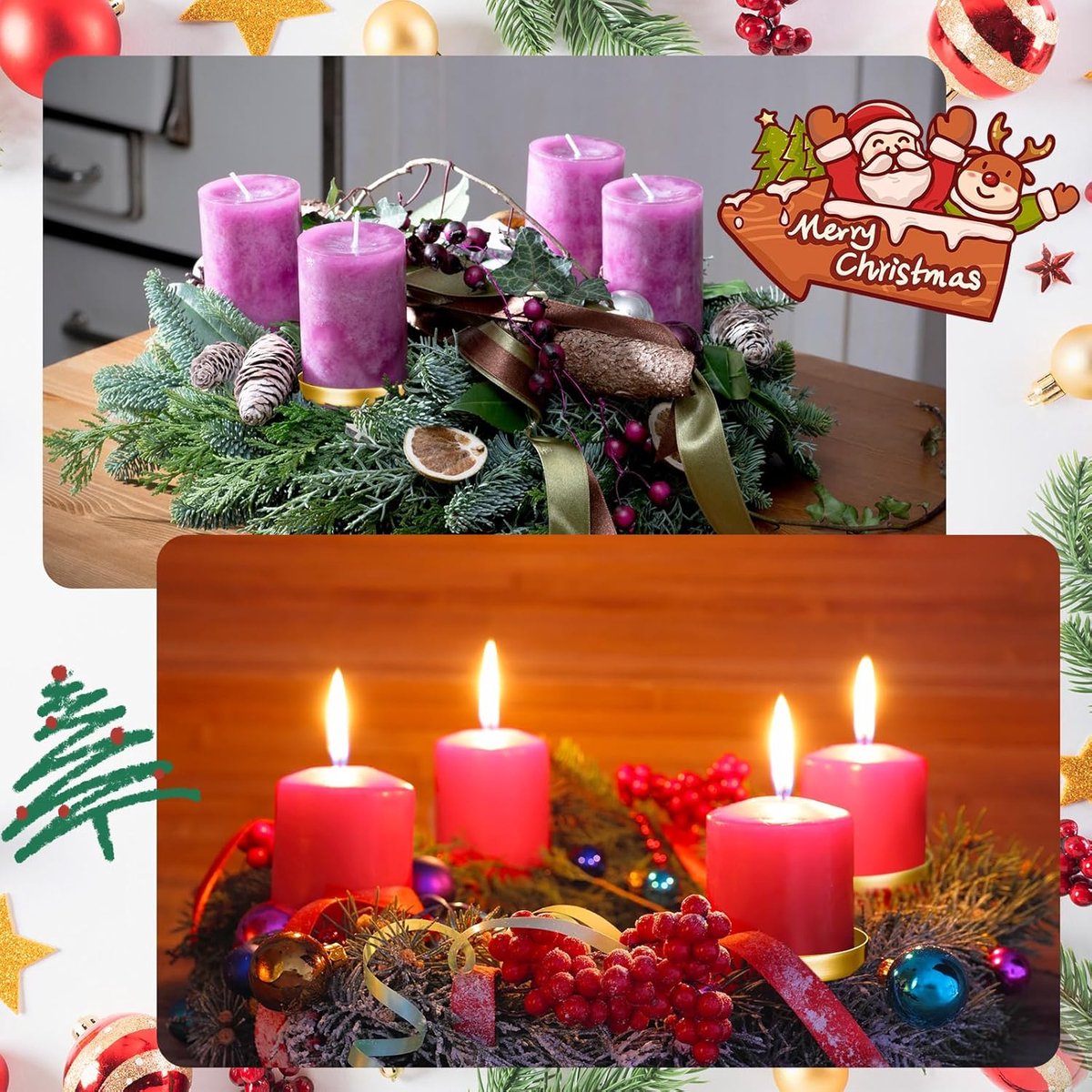 SnelShoppen - Nuenen 4 Kaarsenhouders voor Adventskrans, Verstelbare Kaarsenstandaards, Theelichthouders, 8.5 cm, Decoratieve Kaarsenhouder, Perfect v