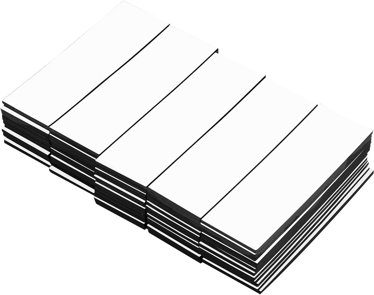 SnelShoppen - Pack van 54 Magnetische Labels, Erasable Magnetische Borden, Magneten voor Whiteboard, Magnetische Borden, 80 x 30 mm, Herbruikbaar, Per