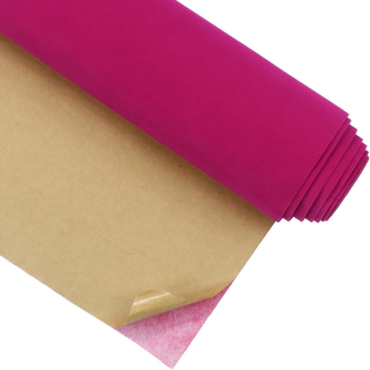 SnelShoppen - Roze Velours Zelfklevend Behang 30 x 200 cm - Dikke Flock Film voor Meubels - Vintage Decoratie voor Slaapkamer, Woonkamer, Juwelen Box,