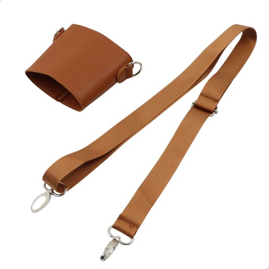 SnelShoppen - Bottle Holder met Schouderriem, Verstelbare Strap voor Waterfles met Tas, Carabiner Ketting, Geschikt voor Sport, Buiten, Fietsen, Trekk — afbeelding 4