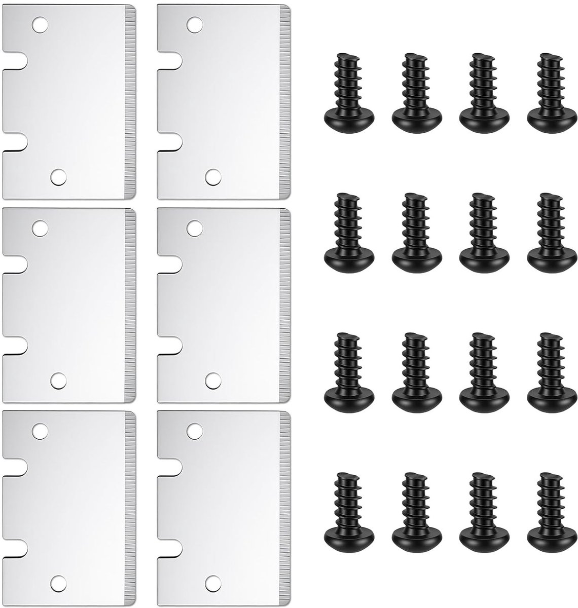 6 stuks 3D-printer spatels en reservemesjes voor diverse 3D-printers, bouwplaat schraper, SK5-staal met schroeven, ideaal voor precisiewerk en onderhoud