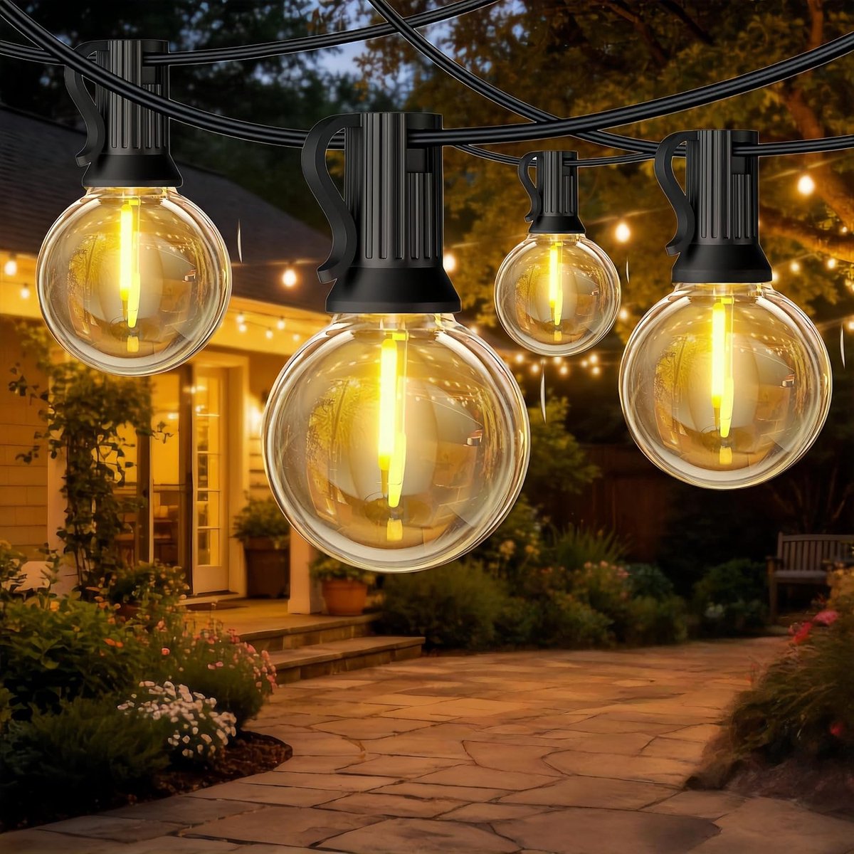 SnelShoppen - LED Lichterkette Buiten 7.5M IP45 Wasserdicht - Verbindbare Buitenverlichting met 12+1 Bruchsichtere Glühbirnen - Perfect voor Tuin, Ter