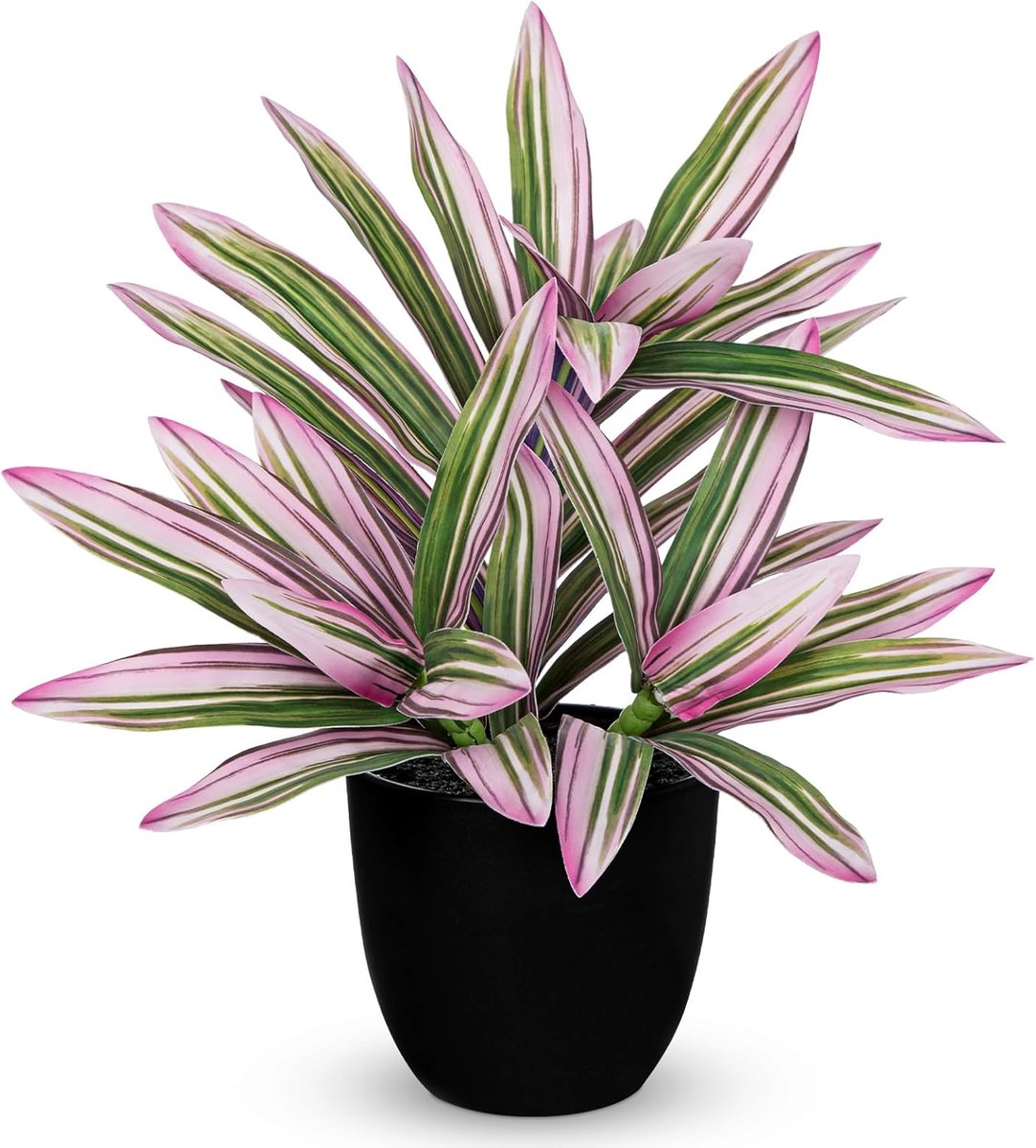 SnelShoppen - 32 cm Kunstplant Dracaena in Pot - Kunstmatige Tropische Kamerplant - Decoratieve Nep Potplanten voor Thuis, Badkamer, Keuken in Roze -