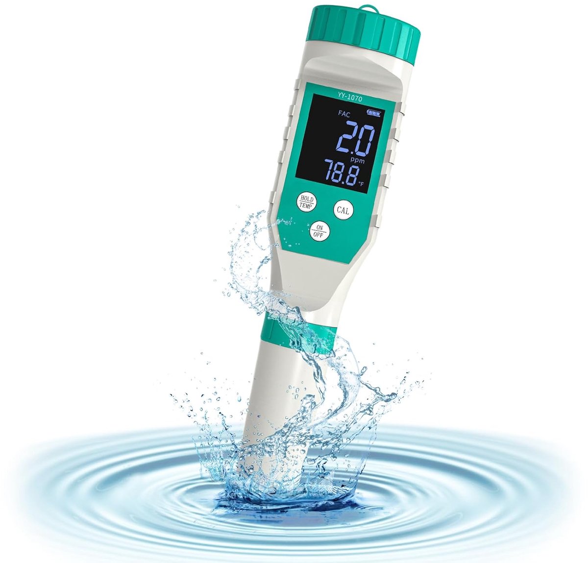 SnelShoppen - Digitale Chlorine en pH Tester voor Zwembad, 7-in-1 Water Tester voor Vrije Chloor, Saliniteit, Hydroponics en Aquaria