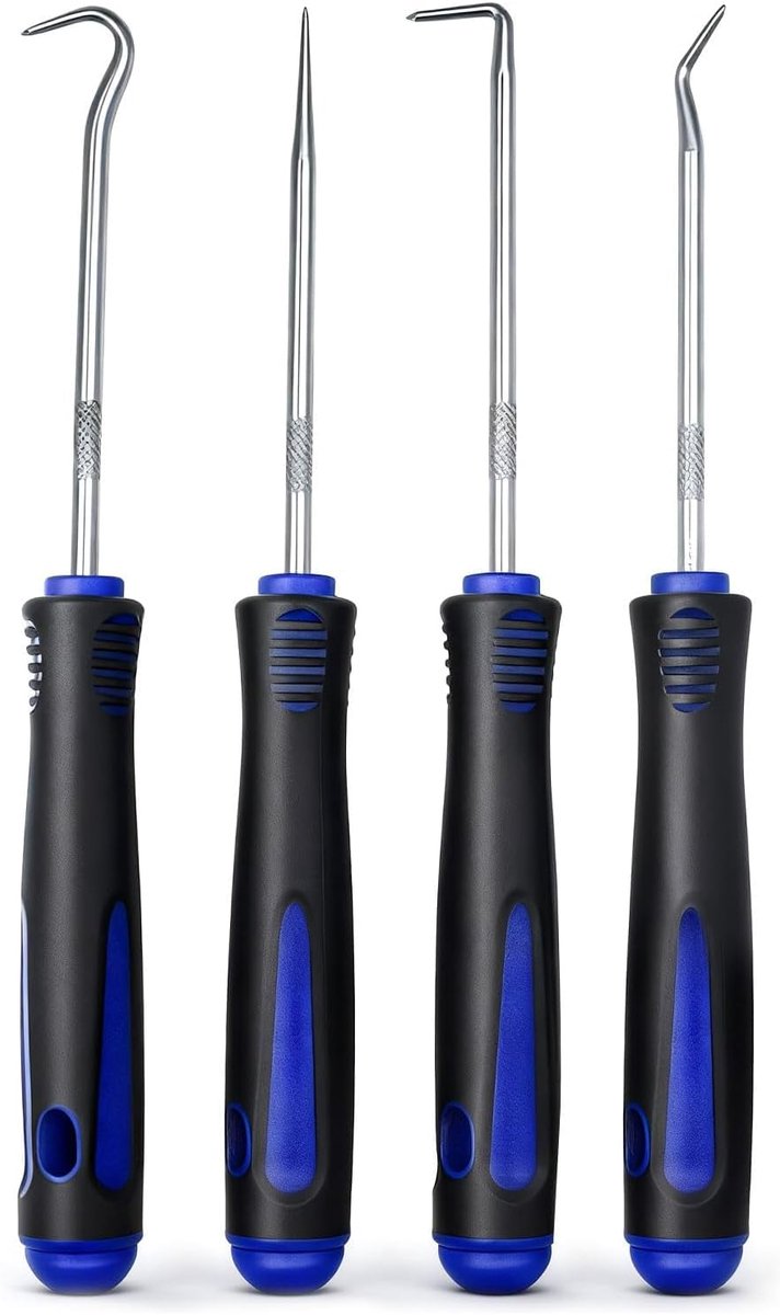 SnelShoppen - 4 Precision Hooks en Mechanische Tools Set voor Motoren, Verwijderen van Pluggen en Dichtingen, Precisie Gereedschap, Handige Haak Kit