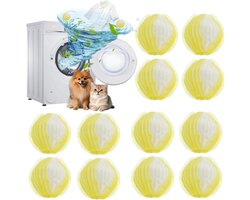 SnelShoppen - 12 stuks herbruikbare anti-haren wasmachine, haarvanger, wasbal voor het vangen van dierenharen, vezels en haren op kleding, tapijt, gee