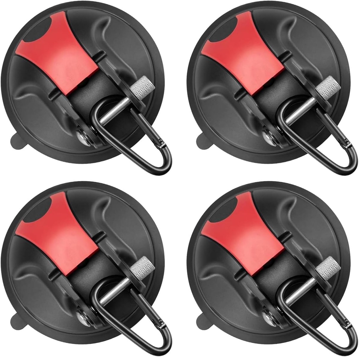 SnelShoppen - Magicbox Zuignap Haken Camping 4 Pack - Sterke Zuignappen 30 kg Grip Set met 4 Haken voor Thuis, Keuken, Tuin en Kampeerspullen