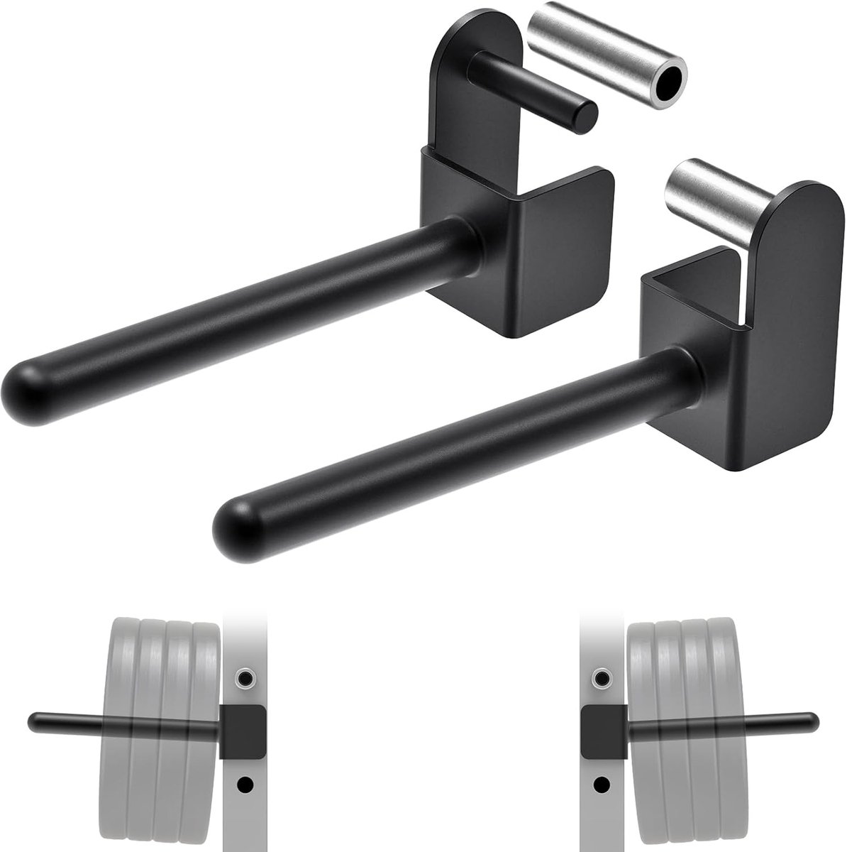 SnelShoppen - Weight Plate Holder voor 2x2 en 3x3 Power Rack - Gewichtplatenhouder voor Standaard 1" Platen - Set van 2 - Ruimtebesparend voor Thuisgy