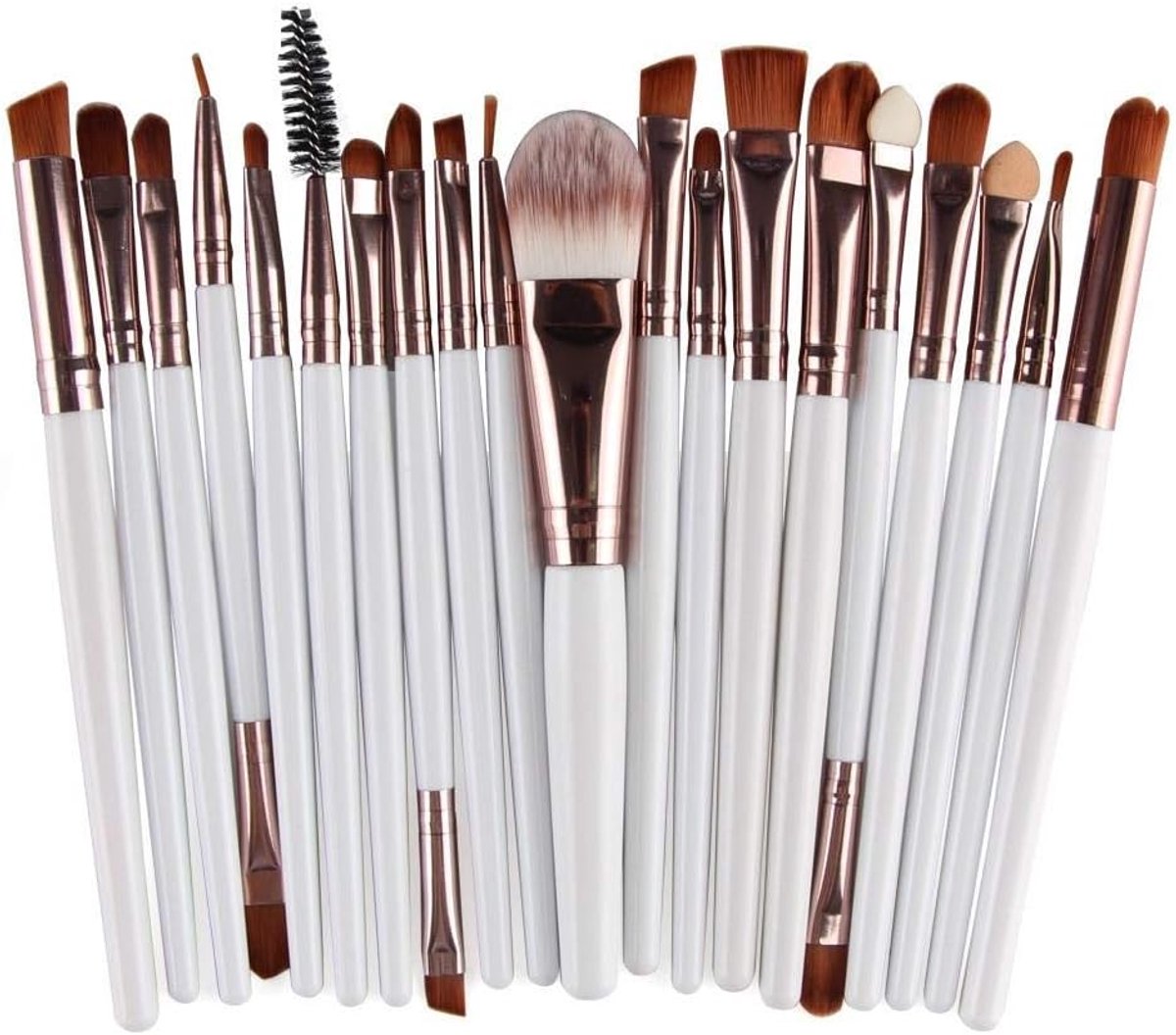 SnelShoppen - Natural Bamboo Makeup Brushes Set - Professionele Oogschaduw Kwasten, Milieuvriendelijk, 5-delig, Perfect voor Make-up, Feesten, Dagelij