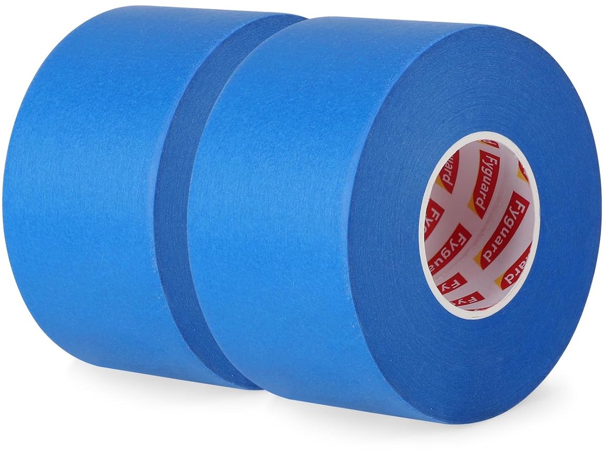 SnelShoppen - 2 Rollen Blauw Masking Tape 48 mm x 50 m - Verf Tape, UV Bestendig, Hittebestendig, Plakband voor Schilderen en Renovaties