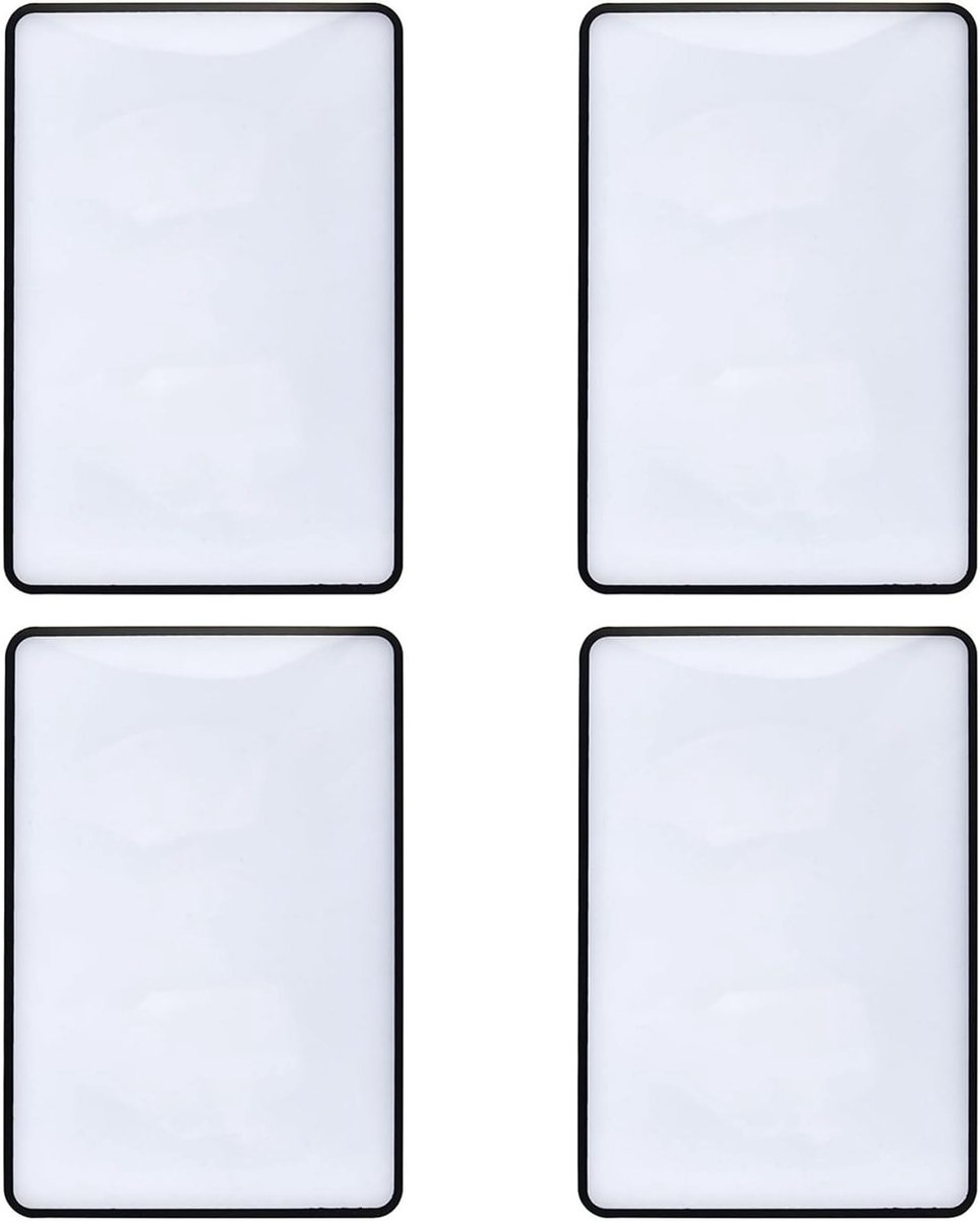 4 Stuks Draagbare Leesloep - Volledige Pagina Vergrootglas voor Kleine Tekst, Boeken en Kaarten - Lichtgewicht en Duurzaam Handheld Ontwerp