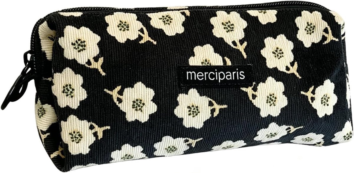 SnelShoppen - Pencil Case Small Waterproof, Schattige Cartoon Etui voor Meisjes, Multifunctionele Make-up Tas, Sleuteltas, Zwart, Hoogwaardige Katoen