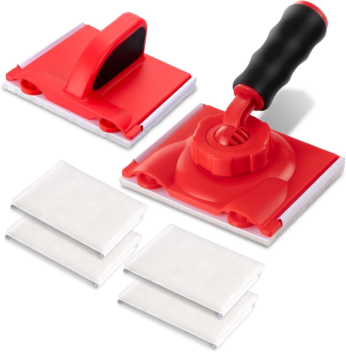 SnelShoppen - 2pcs Kleur Rand Cutter Verf Edger Rood, Rand Striper Verf Kleur Gereedschap met 4 Vervangende Kleur Pads, Latex Verf Pad voor Wand Plafo