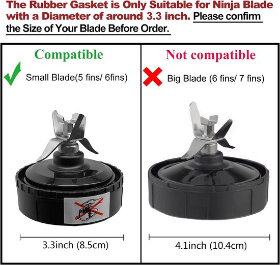Rubberen pakkingen voor Ninja 700W slanke blender QB3001UKS, ook geschikt voor de Ninja BL770 BL780 BL660 BL740 BL810 - ShopVlot — afbeelding 3